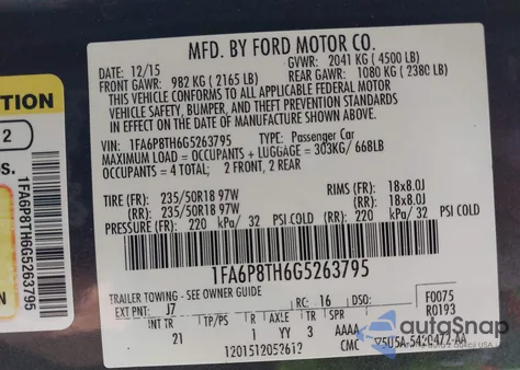 2016 Ford Mustang Ecoboost from USA, damaged, VIN 1FA6P8TH6G5263795
